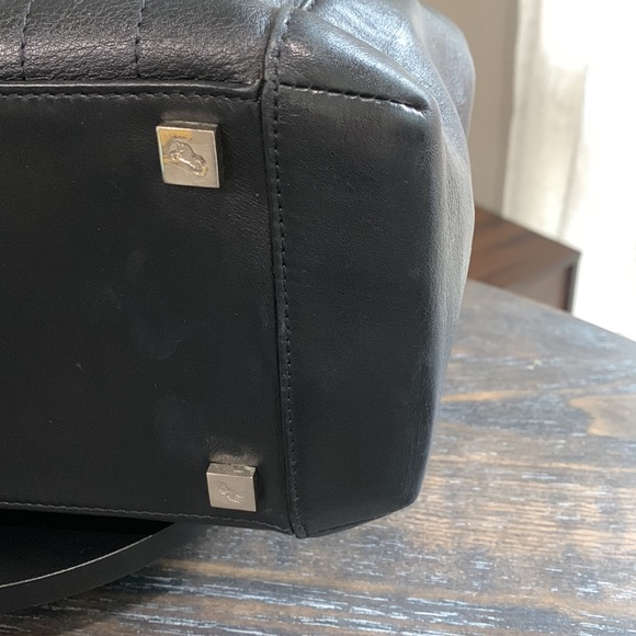 Mario Hernandez black leather tote with metal H appliqués. Pre loved - Picture 5 of 14